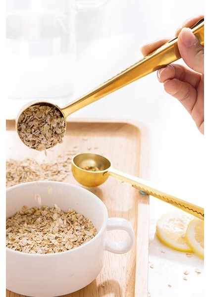 2'li Renkli Mandallı Paslanmaz Çelik Kahve Ölçü Kaşığı Çok Fonksiyonlu fırsatları