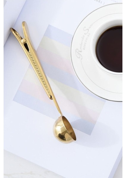 2'li Renkli Mandallı Paslanmaz Çelik Kahve Ölçü Kaşığı Çok Fonksiyonlu