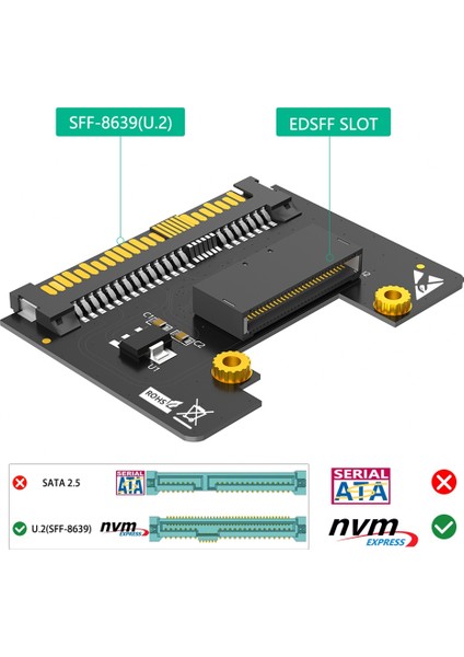 U.2 SFF-8639 - Nvme Cetvel 1u Gen-Z Edsff Kısa SSD E1.s Taşıyıcı Adaptörü (Yurt Dışından) modelleri