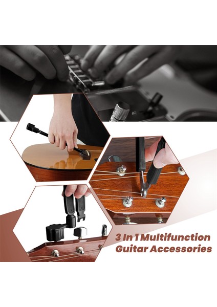 3'ü 1 Arada Çok Işlevli Gitar Aksesuarları Gitar Mandal Tel Sarıcı + Tel Pimi Çektirici + Tel Kesici Gitar Bakımı Için Dropship (Yurt Dışından) fırsatları
