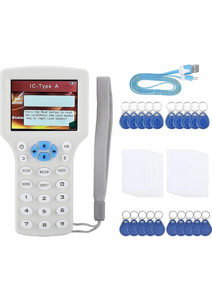 Gelişmiş Rfıd Kart Okuyucu Brülörü: Ic/ıd Ingilizce 10 Frekanslı Rfıd Kod Çözücü El Tipi Nfc Tarayıcı 125KHZ 13.56MHZ Kartlar Için (Yurt Dışından)