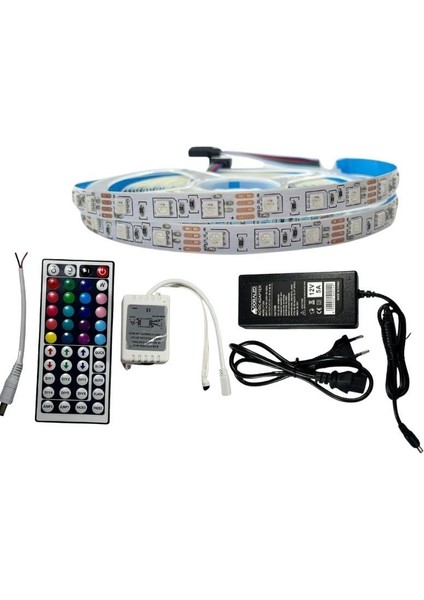 Ir Kumandalı Rgb Şerit LED Set 5050 Ledli 3çipli 10METRE IP20
