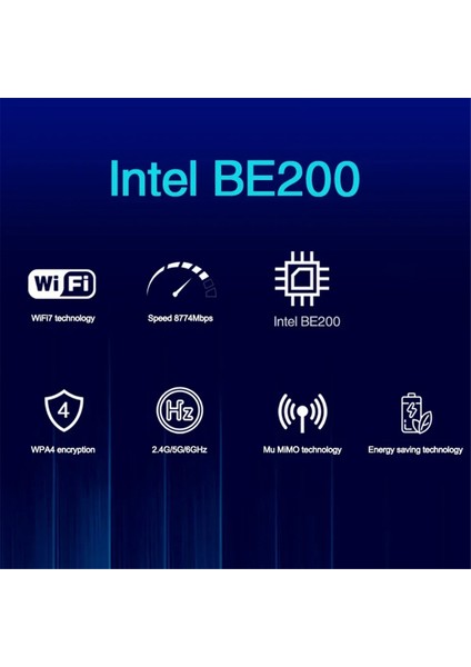 Wifi 7 Pcı-E Wifi Kartı BE200 BE200HMW 8774MBPS 2.4g/5g/6ghz Bluetooth 5.4 802.11BE Ağ Bağdaştırıcısı Için Anten Yok (Yurt Dışından) fiyatları