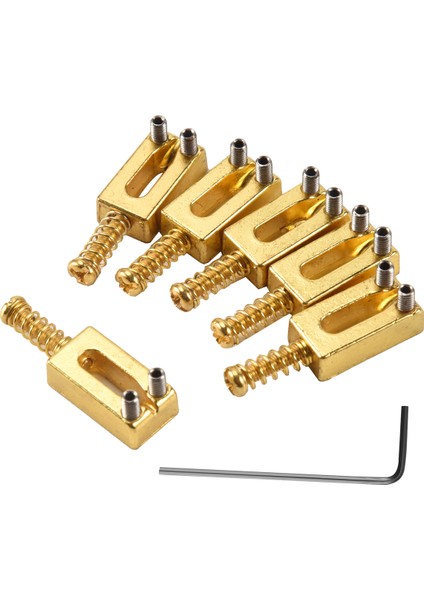 Fender Strat Stratocaster Tele Telecaster Elektrik Gitarı Için Dikdörtgen Gitar Köprü Eyerleri, Altın (6'lı Paket) (Yurt Dışından) fiyatları