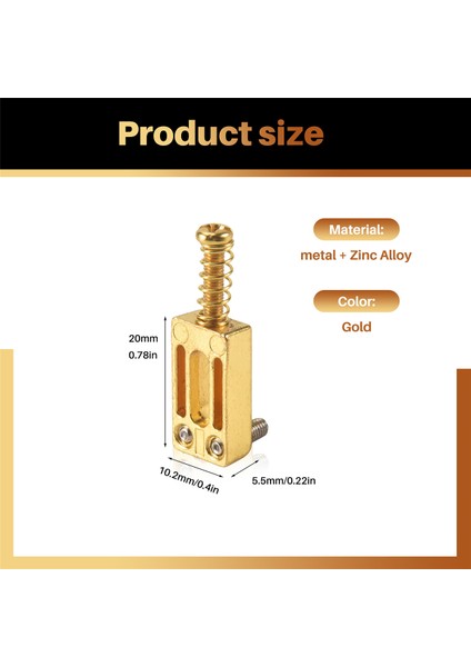 Fender Strat Stratocaster Tele Telecaster Elektrik Gitarı Için Dikdörtgen Gitar Köprü Eyerleri, Altın (6'lı Paket) (Yurt Dışından) fırsatları