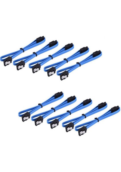 10 Adet Sata3.0 Solid State Sürücü Seri Port Veri Kablosu Kilitli Sata Kablosu 3.0 Veri Kablosu Serisi 6gb/s 40CM (Yurt Dışından)