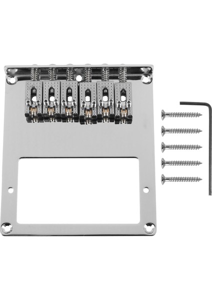 6 Makaralı Eyer 6 Telli Humbucker Gitar Köprüsü Tele Telecaster Gitar Için (Krom) (Yurt Dışından)