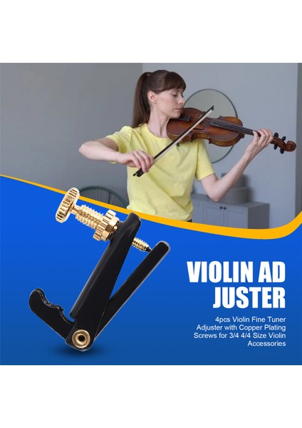 3/4 4/4 Boyutlu Keman Aksesuarları Için Bakır Kaplama Vidalı 4 Adet Keman Ince Ayarlayıcı (Yurt Dışından) fırsatları