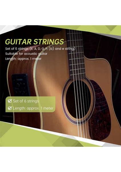 Akustik Gitar Için 6 Metal Tel Seti 1 Metre 1m Yeni (Yurt Dışından) fırsatları