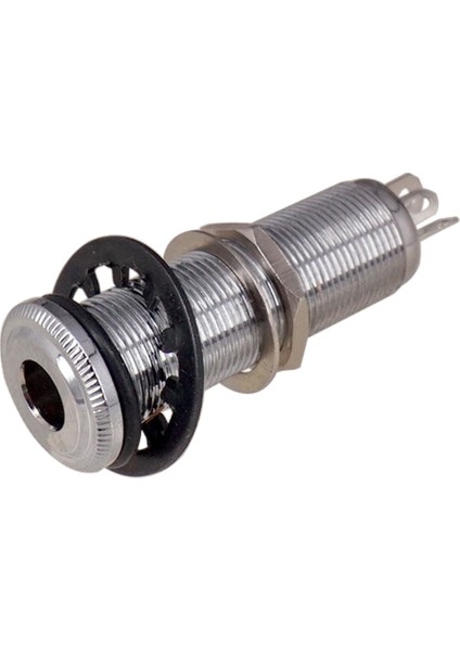 6.35MM Pirinç Dişli Silindir Bas Gitar Jakı Manyetik Çıkış Giriş Fiş Soketi Elektrik Gitar Aksesuarları, Gümüş (Yurt Dışından)