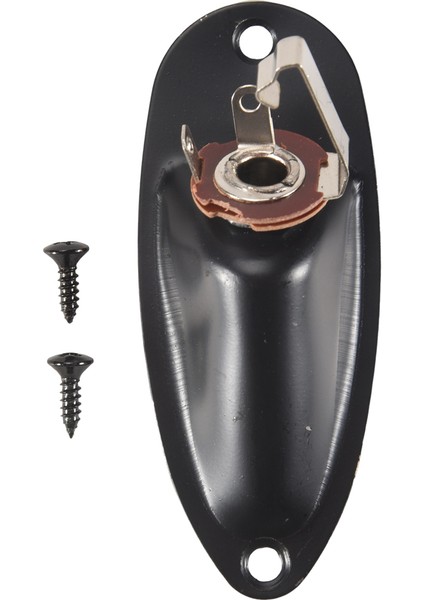 Tekne Stili 1/4 Inç Yüklü Gitar Çıkışı Mono Jak Fiş Soket Plakası Strat Stratocater Stili Elektrik Gitar Için, Siyah (Yurt Dışından)