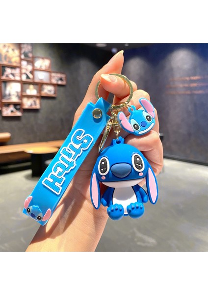 Çizgi Film Animasyon Stitch Serisi Yumuşak Kauçuk Anahtarlık Bebek Çantası Kolye Anahtarlık Küçük Hediye (Yurt Dışından)
