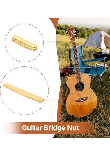 Pirinç 6 Telli Akustik Gitar Köprü Somunu ve Eyer (Yurt Dışından)