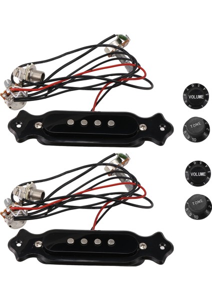 2 Set Önceden Kablolanmış Sigara Kutusu Gitar Manyetiği Elektrik Gitar Için Ses ve Ton Özelliği (Yurt Dışından) modelleri