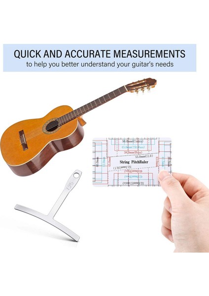 10 Parçalı Gitar Ölçüm Aleti Seti 9 T Şeklinde Yay Cetveli ve 1 Gitar ve Bas Kurulumu Için Gitar Teli Yükseklik Cetveli Içerir (Yurt Dışından) fırsatları