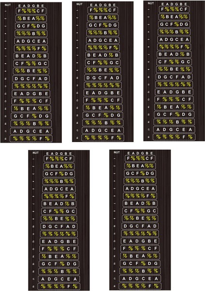 Adet Gitar Sticker Gitar Klavye Notları Etiketleri Gitar Parçaları Klavye Perde Çıkartmaları 6 Telli Gitar Aksesuarları (Yurt Dışından)
