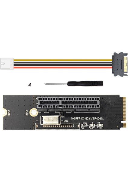 Ngff M.2 - Pcı-E 4x X1 Yükseltici Kart M2 Nvme - Pcıe X4 Gpu Btc Madenciliği Için LED Voltaj Göstergesi (Yurt Dışından)