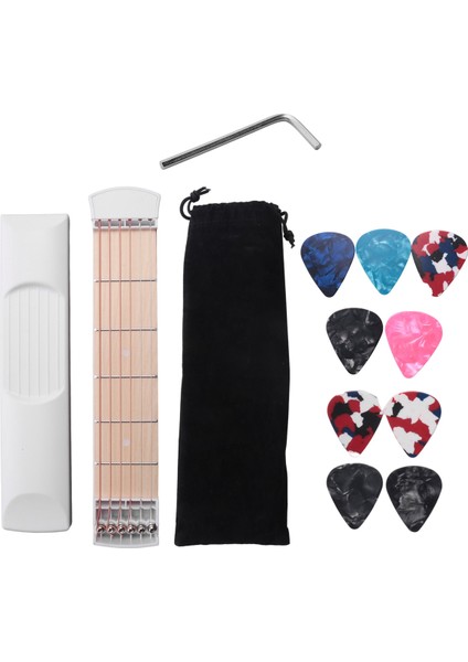 Cep Gitar Çalışma Sapı, Gitar Eğitmeni 6 Perde Taşınabilir Gitar Akor Çalışma Aracı Başlangıç Seviyesi Için (Yurt Dışından) fiyatları