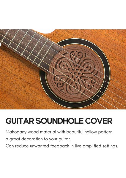 Gitar Ahşap Ses Deliği Ses Deliği Kapağı Bloğu Geri Bildirim Tamponu Maun Ağacı Eq Akustik Folk Gitarlar Için 7# (Yurt Dışından) modelleri
