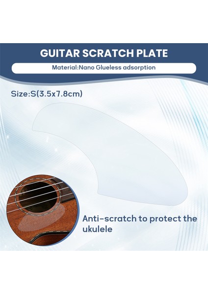 Ultra Ince Ukulele Pickguard Gitar Çizik Plakası Görünmez Pick Guard Şeffaf Ukulele Mini Guitarra Koruma Sticker-S (Yurt Dışından) fırsatları