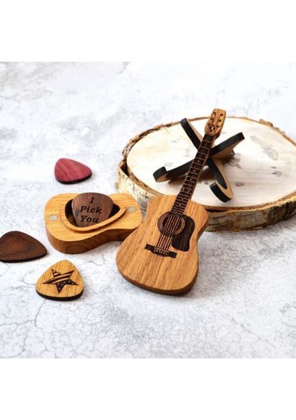 Ahşap Gitar Penası Kutusu Kişiselleştirilmiş Gitar Süslemeleri Hediye Ahşap El Sanatları Retro Kutu Müzik Hediyesi (Yurt Dışından) fırsatları