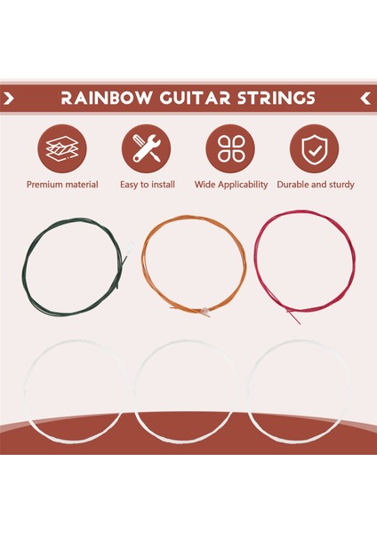 Irın C105 Gökkuşağı Gitar Telleri Naylon Çekirdek Renkli Kaplamalı Bakır Alaşımlı Sarılmış Akustik Klasik Gitar Için (.028-.043) (Yurt Dışından) fırsatları