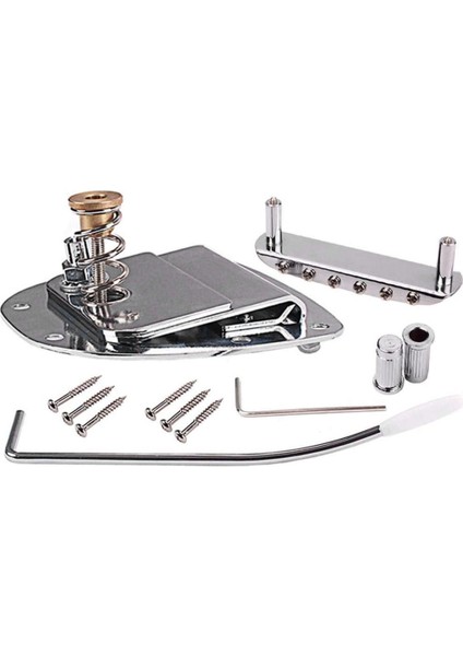 Metal Tremolo Köprü Set Vidaları Anahtarları Mustang Jazzmaster Gitar Yedek Aksesuarları Kolay Kullanım- Gümüş (Yurt Dışından)