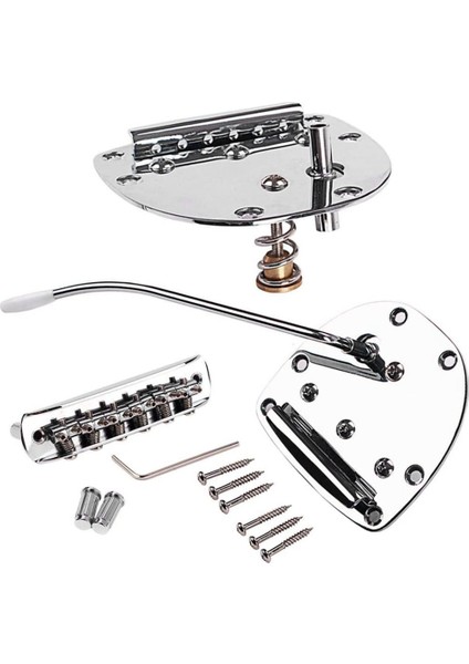 Metal Tremolo Köprü Set Vidaları Anahtarları Mustang Jazzmaster Gitar Yedek Aksesuarları Kolay Kullanım- Gümüş (Yurt Dışından)