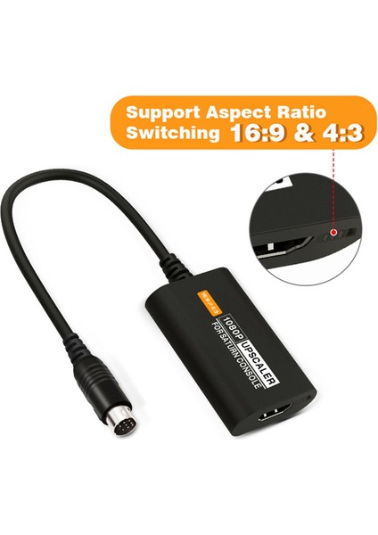 Sega Ss Saturn HDMI Uyumlu Dönüştürücü Saturn 16:9/4:3 S-Video Giriş 1080P Adaptörü (Yurt Dışından) modelleri