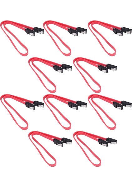 10 Adet Düz Bağlantılı Sata 3.0 Iıı Yüksek Hızlı 6.0 Gbps Veri Kablosu Kilitli Mandal Q99 DJA99 (Yurt Dışından)