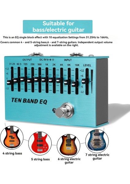 Slade Sa-01 Kontrolcü Ekolayzer 10 Bantlı Elektrik Gitar Pedalı Efekt Eq Pedalları True Bypass Gitar Bas Parçaları ve Aksesuarları (Yurt Dışından) modelleri