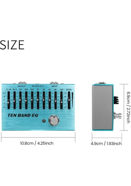 Slade Sa-01 Kontrolcü Ekolayzer 10 Bantlı Elektrik Gitar Pedalı Efekt Eq Pedalları True Bypass Gitar Bas Parçaları ve Aksesuarları (Yurt Dışından) fırsatları