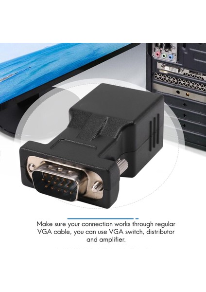 VGA Genişletici Erkek Lan Cat5 Cat6 RJ45 Ağ Kablosu Adaptörü (Yurt Dışından) fırsatları