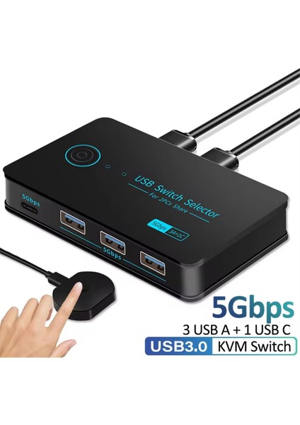Yeni Usb3.0 Kvm Anahtarı Kısayol Anahtarı Pc Klavye Fare Yazıcı 2 Pc Paylaşımı 4 Cihaz Paylaşımlı Denetleyici 5gbps (Yurt Dışından) fiyatları