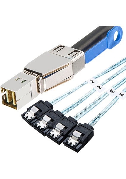 Mini Sas Hd SFF-8644 - 4 x Sata 7pin Sabit Disk Kablosu 12GBPS Sunucu Harici Sabit Disk Yüksek Hızlı Kablo 3.33TF/1M (Yurt Dışından)