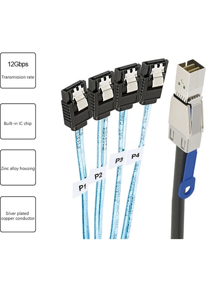 Mini Sas Hd SFF-8644 - 4 x Sata 7pin Sabit Disk Kablosu 12GBPS Sunucu Harici Sabit Disk Yüksek Hızlı Kablo 3.33TF/1M (Yurt Dışından) fiyatları