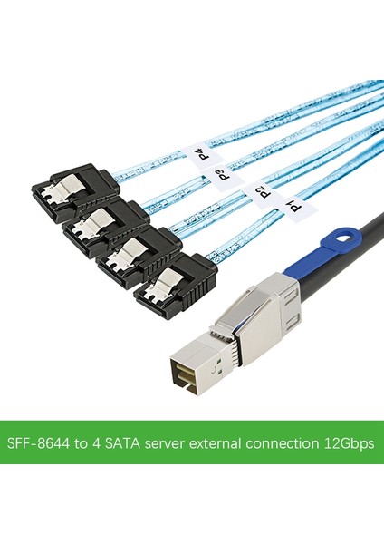 Mini Sas Hd SFF-8644 - 4 x Sata 7pin Sabit Disk Kablosu 12GBPS Sunucu Harici Sabit Disk Yüksek Hızlı Kablo 3.33TF/1M (Yurt Dışından) fırsatları