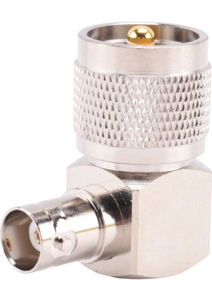 Uhf PL259 PL-259 Erkek Bnc Dişi Dik Açılı Rf Adaptör Konnektörü, Gümüş (Yurt Dışından)