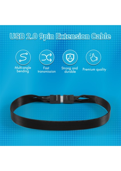 Anakart 9pin USB 2.0 Erkek - Dişi Uzatma Veri Kablosu Kordon Tel Hattı 30CM USB Uzatma Kablosu, 2 Paket (Yurt Dışından) fırsatları