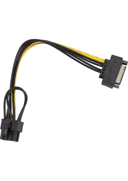 15PIN Sata Erkek - 8pin (6+2) Pcı-E Güç Kaynağı Kablosu Sata Kablosu 15-Pin - 8 Pin Kablo 18AWG Kablo Grafik Kartı Için (1 Adet) (Yurt Dışından)