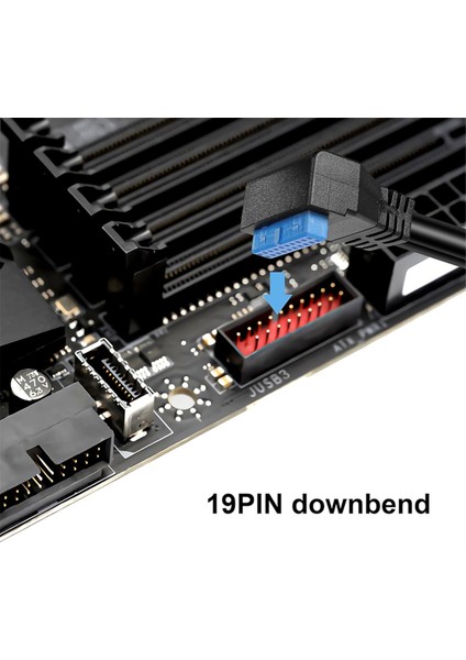 90 Derece Yukarı/aşağı Açı USB 3.0 19/20PIN - Çift Usb-A Dişi Port Adaptör Kablosu Anakart Dahili Uzatma Kablosu A (Yurt Dışından) fırsatları