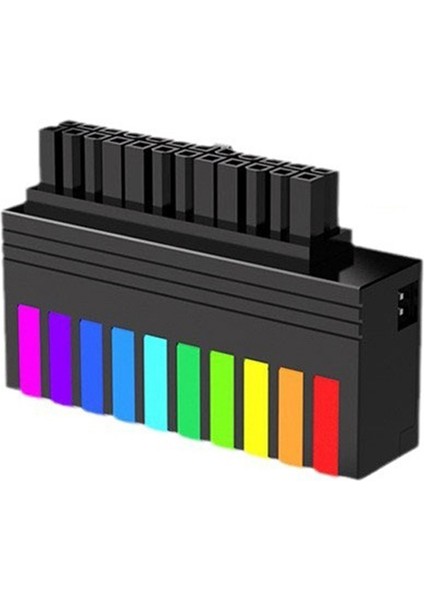 Atx 24PIN 90 Derece Güç Adaptörü 5V 3 Pin Argb Atx 24-Pin Güç Konnektörü Aura Sync Masaüstü Pc Güç Kaynağı Siyah (Yurt Dışından)