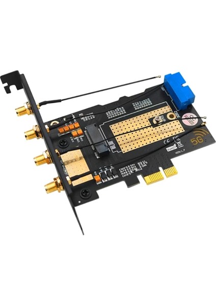 M.2 B Anahtar Usb3.0 ve Pcıe 5g Çift Veri Yolu 5g-Wwan Kart Adaptör Kartı, 4 Antenli Sım Yuvalı Masaüstü Adaptör Kartı (Yurt Dışından)