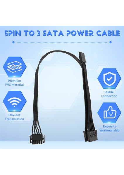 Enermax Modüler Psu Için 5pin'den 3 Port'a Sata Çevre Birimi Güç Kaynağı Kablosu (Yurt Dışından) fırsatları