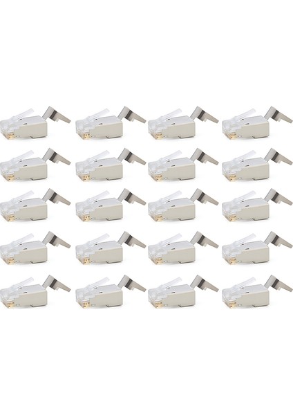 20 Adet CAT6/6A RJ45 Geçişli Modüler Fişler, Korumalı (Stp) Harici Topraklama Konnektörü, Ez Sıkma (Yurt Dışından)