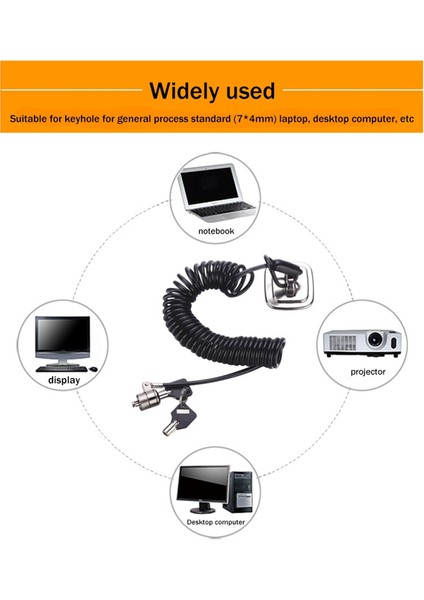 Dizüstü Bilgisayar Kilidi Dizüstü Bilgisayar Kilidi Hırsızlık Önleyici Kilit Evrensel Geri Çekilebilir Yay Halat Çelik Kablo Anahtar Bilgisayar Kilidi (Yurt Dışından) fırsatları