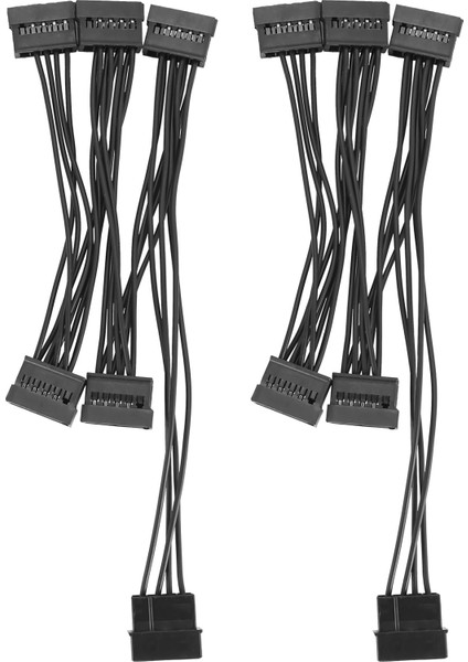 2 Adet Molex 4 Pin Ide'den 5 Sata 15 Pin Sabit Sürücü Güç Kaynağı Ayırıcı Kablosu Dıy Pc Sunucusu Için 18AWG 4 Pin'den 15 Pin'e Güç (Yurt Dışından)