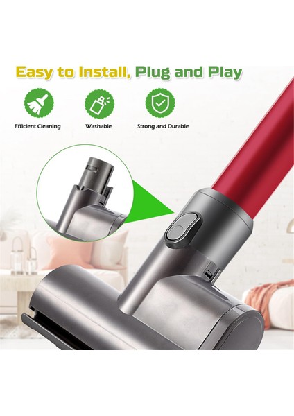 Dyson V6 DC58 DC59 DC62 DC74 Yedek Vakum Mite Temizleme Fırçası Başlığı Mini Motorlu Emiş Aleti + Temizleme Fırçası (Yurt Dışından) fırsatları
