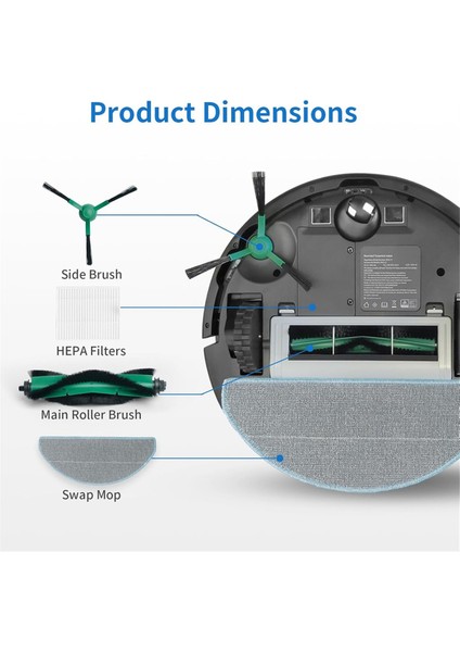 Irobot Roomba Combo Y0140, Y0110 Robot Süpürge Seti Ana Yan Fırça Hepa Filtresi Için Yedek Aksesuarlar Parçalar (Yurt Dışından) fırsatları