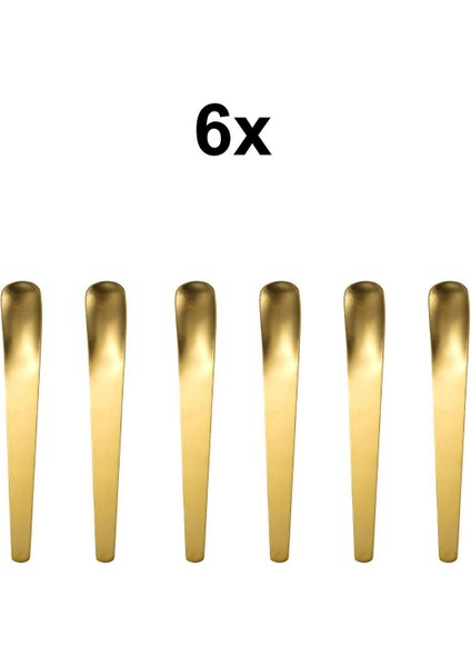 6'lı Set 304 Çelik Gold Tatlı ve Dondurma Kaşığı 17,5 Cm, Dayanıklı ve Şık Tasarım